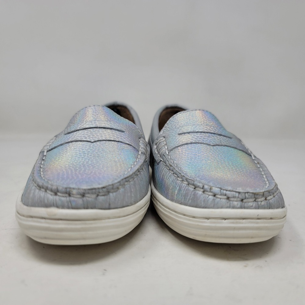 MARC JOSEPH NEW YORK Unisex Boys/Girls Leather Loafers Silver White Size 11.5 M - Picture 6 of 11